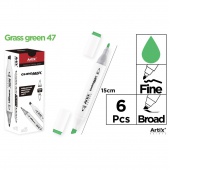 MARKER Z DWOMA KOŃCÓWKAMI GRASS GREEN 47, Markery permanentne, Art. do pisania i korygowania
