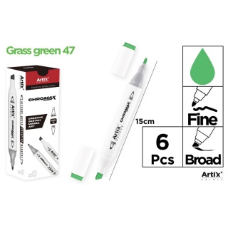 MARKER Z DWOMA KOŃCÓWKAMI GRASS GREEN 47, Markery permanentne, Art. do pisania i korygowania