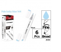 MARKER Z DWOMA KOŃCÓWKAMI PALE BABY BLUE 144, Markery permanentne, Art. do pisania i korygowania