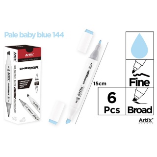 MARKER Z DWOMA KOŃCÓWKAMI PALE BABY BLUE 144, Markery permanentne, Art. do pisania i korygowania