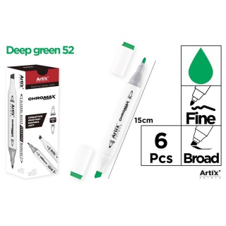 MARKER Z DWOMA KOŃCÓWKAMI DEEP GREEN 52, Markery permanentne, Art. do pisania i korygowania