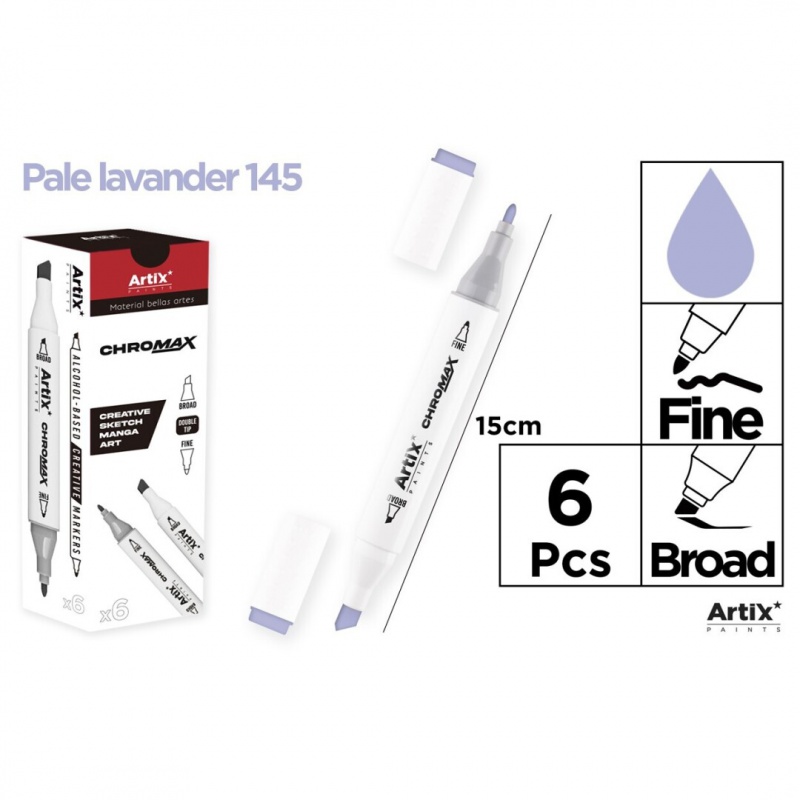 MARKER Z DWOMA KOŃCÓWKAMI PALE LAVENDER 145, Markery permanentne, Art. do pisania i korygowania