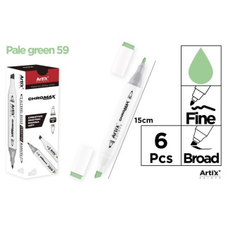 MARKER Z DWOMA KOŃCÓWKAMI PALE GREEN 59, Markery permanentne, Art. do pisania i korygowania