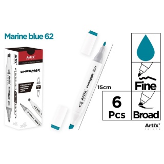 MARKER Z DWOMA KOŃCÓWKAMI MARINE BLUE 62, Markery permanentne, Art. do pisania i korygowania
