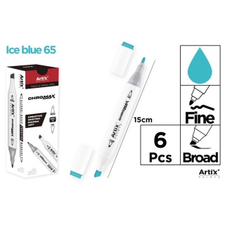 MARKER Z DWOMA KOŃCÓWKAMI ICE BLUE 65, Markery permanentne, Art. do pisania i korygowania
