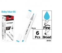 MARKER Z DWOMA KOŃCÓWKAMI BABY BLUE 66, Markery permanentne, Art. do pisania i korygowania