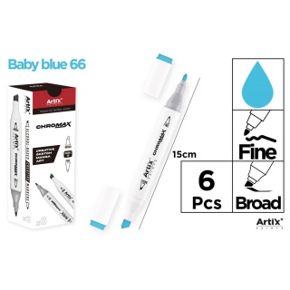 MARKER Z DWOMA KOŃCÓWKAMI BABY BLUE 66, Markery permanentne, Art. do pisania i korygowania