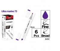 MARKER Z DWOMA KOŃCÓWKAMI ULTRA MARINE 73, Markery permanentne, Art. do pisania i korygowania