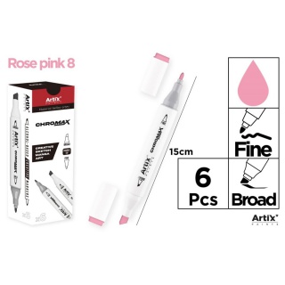 MARKER Z DWOMA KOŃCÓWKAMI ROSE PINK 8, Markery permanentne, Art. do pisania i korygowania