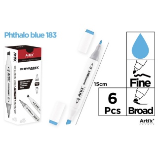 MARKER Z DWOMA KOŃCÓWKAMI PHTHALO BLUE 183, Markery permanentne, Art. do pisania i korygowania