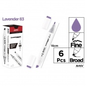 MARKER Z DWOMA KOŃCÓWKAMI LAVENDER 83, Markery permanentne, Art. do pisania i korygowania