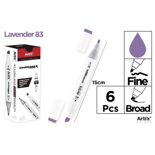 MARKER Z DWOMA KOŃCÓWKAMI LAVENDER 83, Markery permanentne, Art. do pisania i korygowania