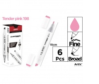 MARKER Z DWOMA KOŃCÓWKAMI TENDER PINK 198, Markery permanentne, Art. do pisania i korygowania