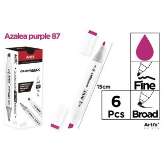 MARKER Z DWOMA KOŃCÓWKAMI AZALEA PURPLE 87, Markery permanentne, Art. do pisania i korygowania