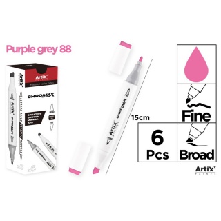 MARKER Z DWOMA KOŃCÓWKAMI PURPLE GREY 88, Markery permanentne, Art. do pisania i korygowania