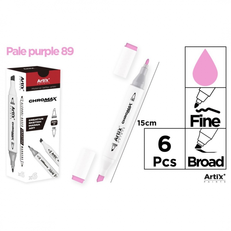 MARKER Z DWOMA KOŃCÓWKAMI PALE PURPLE 89, Markery permanentne, Art. do pisania i korygowania