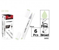 MARKER Z DWOMA KOŃCÓWKAMI GREEN YELLOW GY319, Markery permanentne, Art. do pisania i korygowania