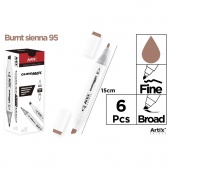 MARKER Z DWOMA KOŃCÓWKAMI BURNT SIENNA 95, Markery permanentne, Art. do pisania i korygowania