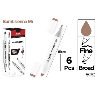 MARKER Z DWOMA KOŃCÓWKAMI BURNT SIENNA 95, Markery permanentne, Art. do pisania i korygowania
