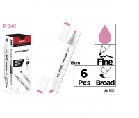MARKER Z DWOMA KOŃCÓWKAMI PINK BLUSH P341, Markery permanentne, Art. do pisania i korygowania