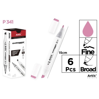 MARKER Z DWOMA KOŃCÓWKAMI PINK BLUSH P341, Markery permanentne, Art. do pisania i korygowania