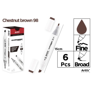 MARKER Z DWOMA KOŃCÓWKAMI CHESTNUT BROWN 98, Markery permanentne, Art. do pisania i korygowania