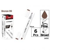 MARKER Z DWOMA KOŃCÓWKAMI BRONZE 99, Markery permanentne, Art. do pisania i korygowania
