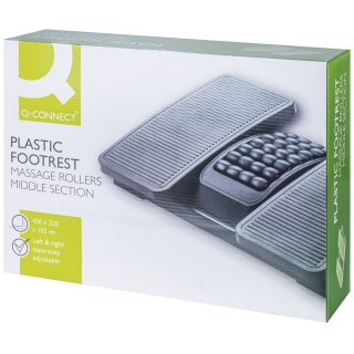 Podn&oacute;żek Q-CONNECT, 430x320mm, z oddzielnymi platformami na nogi, masażer, czarny, Podn&oacute;żki i taborety, Wyposażenie biura