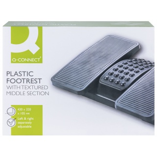 Podn&oacute;żek Q-CONNECT, 430x320mm, z oddzielnymi platformami na nogi, czarny, Podn&oacute;żki i taborety, Wyposażenie biura