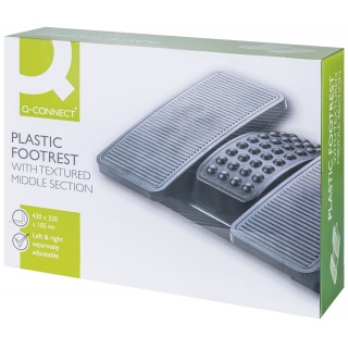 Podn&oacute;żek Q-CONNECT, 430x320mm, z oddzielnymi platformami na nogi, czarny, Podn&oacute;żki i taborety, Wyposażenie biura