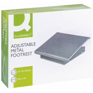 Metalowy podn&oacute;żek Q-CONNECT, 41,5x32,6cm, antypoślizgowy, Podn&oacute;żki i taborety, Wyposażenie biura
