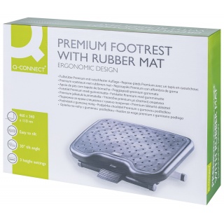 Podn&oacute;żek Q-CONNECT, 460x340mm, z gumową matą, czarny, Podn&oacute;żki i taborety, Wyposażenie biura