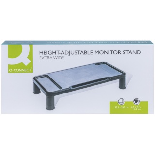Podstawka pod monitor Q-CONNECT, 55,5x26,5cm, z regulacją wysokości, czarna, Ergonomia, Akcesoria komputerowe