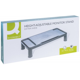 Podstawka pod monitor Q-CONNECT, 55,5x26,5cm, z regulacją wysokości, czarna, Ergonomia, Akcesoria komputerowe
