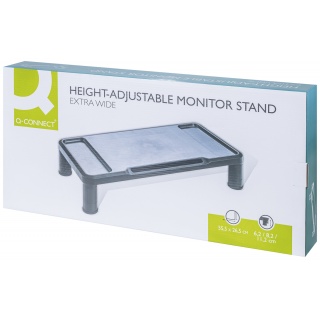 Podstawka pod monitor Q-CONNECT, 55,5x26,5cm, z regulacją wysokości, czarna, Ergonomia, Akcesoria komputerowe