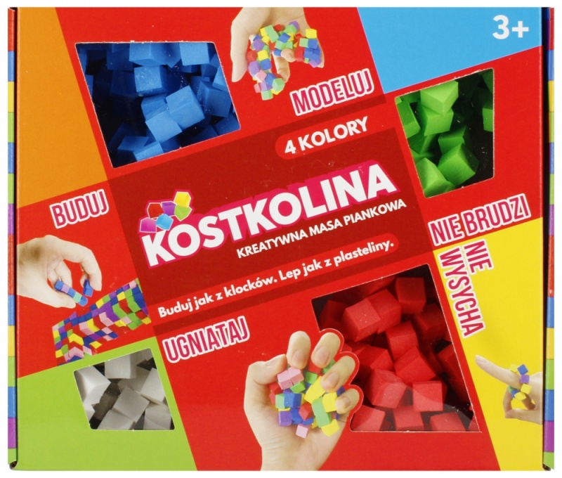 KOSTKOLINA RED 4 KOL., Plastelina, Plastyka