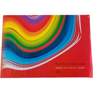 KARTONY KOLOROWE A4 48K.4x12KOL.210gr., Podkategoria, Kategoria