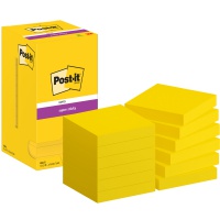 Karteczki samoprzylepne POST-IT® Super Sticky (654-S), 76x76mm, 12x90 kart., żółte, Bloczki samoprzylepne, Papier i etykiety