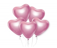 BALONY BEAUTY&CHARM 12" /6/ PLATYNOWE J.RÓŻ.SERCA, Balony, Art. na okazje i przyjęcia