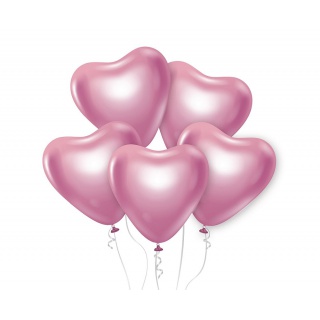 BALONY BEAUTY&CHARM 12" /6/ PLATYNOWE J.RÓŻ.SERCA, Balony, Art. na okazje i przyjęcia