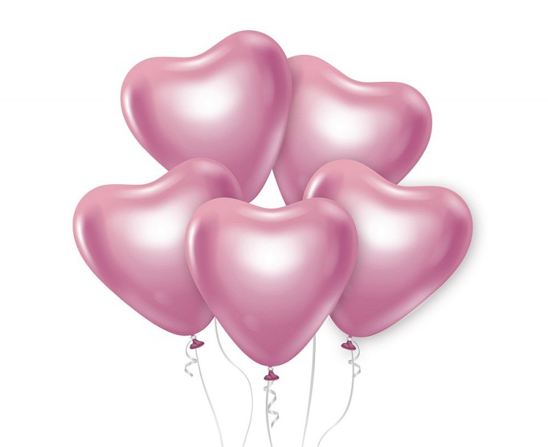 BALONY BEAUTY&CHARM 12" /6/ PLATYNOWE J.RÓŻ.SERCA, Balony, Art. na okazje i przyjęcia