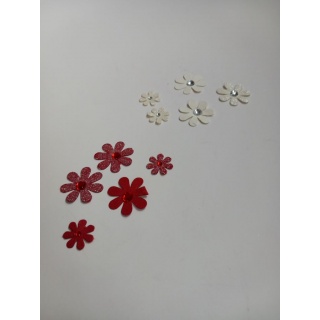 ART. KREATYWNY KWIATKI PAP.1,5-2,5cm.30szt.SPARKLE, Artykuły zdobnicze, Art. kreatywne