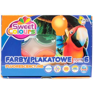 FARBY PLAKATOWE 6 KOL.20ML.FLUO SWEET COLOURS, Podkategoria, Kategoria