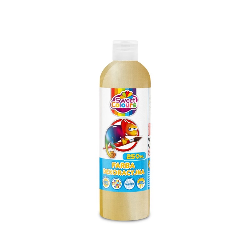 FARBA PLAKATOWA 250ML.METALICZNA ZŁOTA, Farby, Plastyka