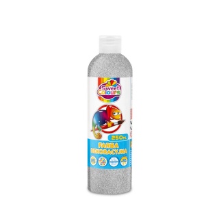 FARBA PLAKATOWA 250ML.BROKATOWA SREBRNA, Farby, Plastyka