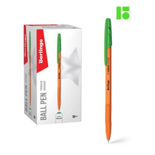 BERLINGO DŁUGOPIS KULK.TRIBASE ORANGE 0,7 ZIELONY, Długopisy, Art. do pisania i korygowania