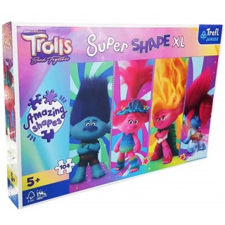 Puzzle 104 XL Super Shape - Zabawy z Trollami !!, 100 elementów, Puzzle