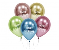 BALONY B&C HAPPY BIRTHDAY PLATYNOWE 12" 5szt., Balony, Art. na okazje i przyjęcia