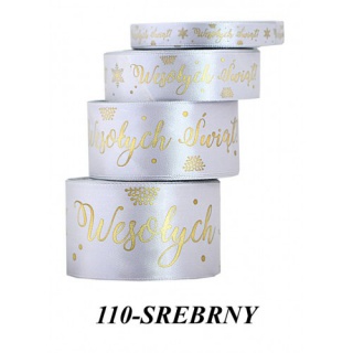 WSTĄŻKA WESOŁYCH ŚWIĄT 12MM/22MB SREBRNA, Podkategoria, Kategoria