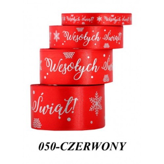 WSTĄŻKA WESOŁYCH ŚWIĄT 25MM/22MB CZERWONA, Podkategoria, Kategoria